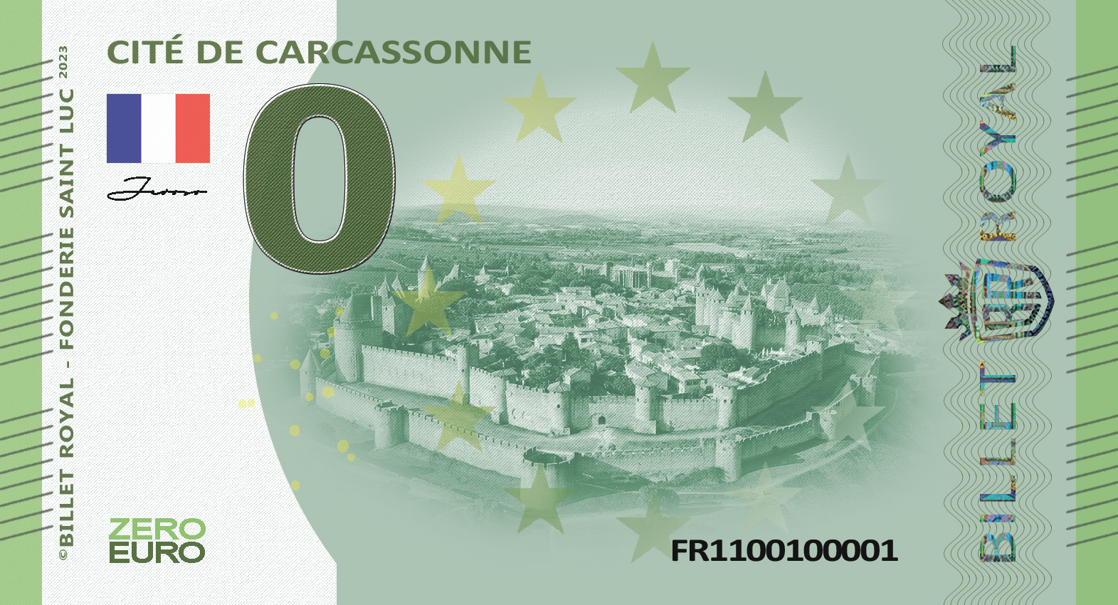 Billet Touristique Carcassonne Recto 2023